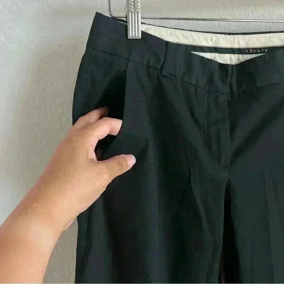 Theory Black Lightweight Women’s Flare Casual Pants with Pockets Size 2 - Picture 5 of 14